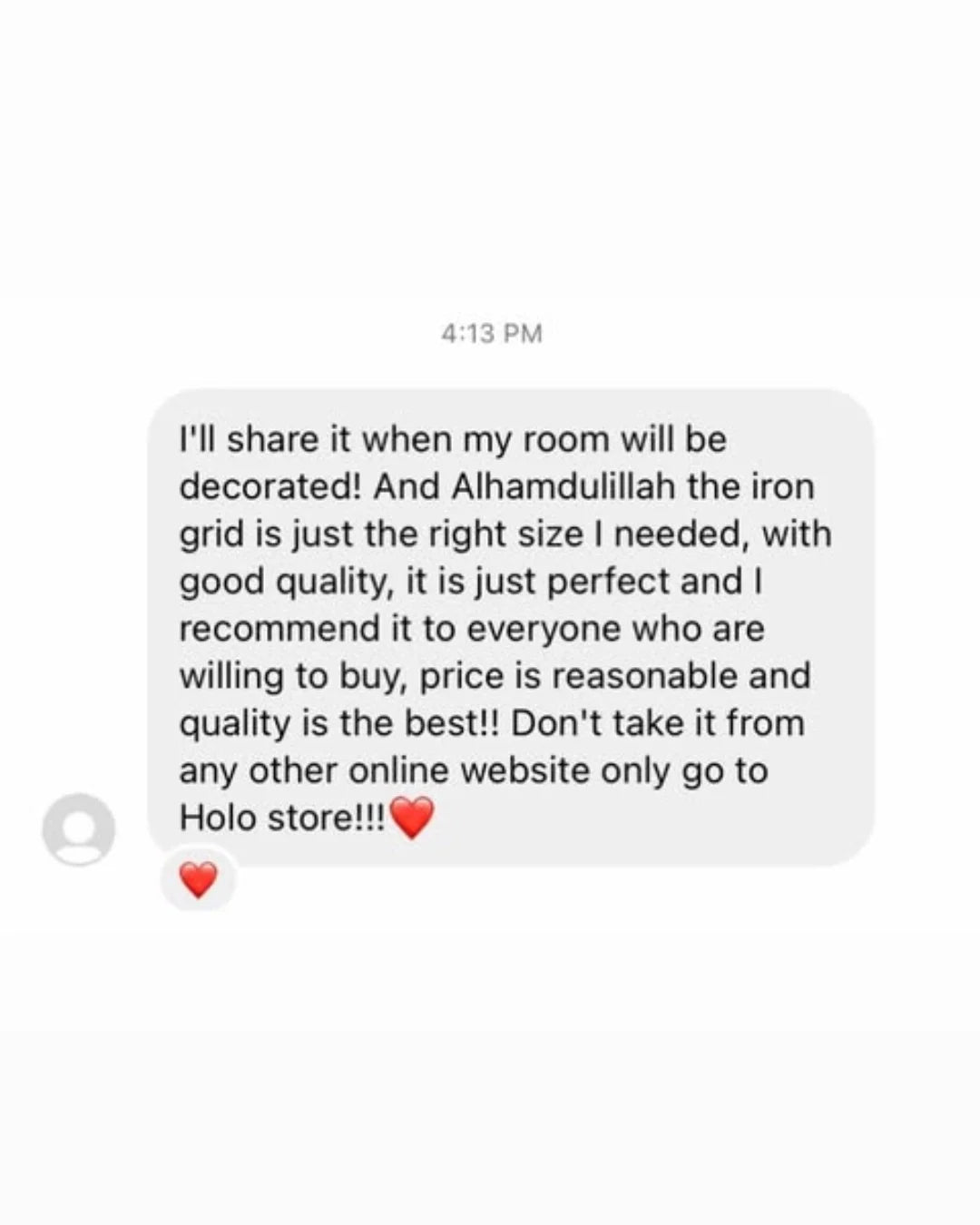 Customer review from The Holo Store